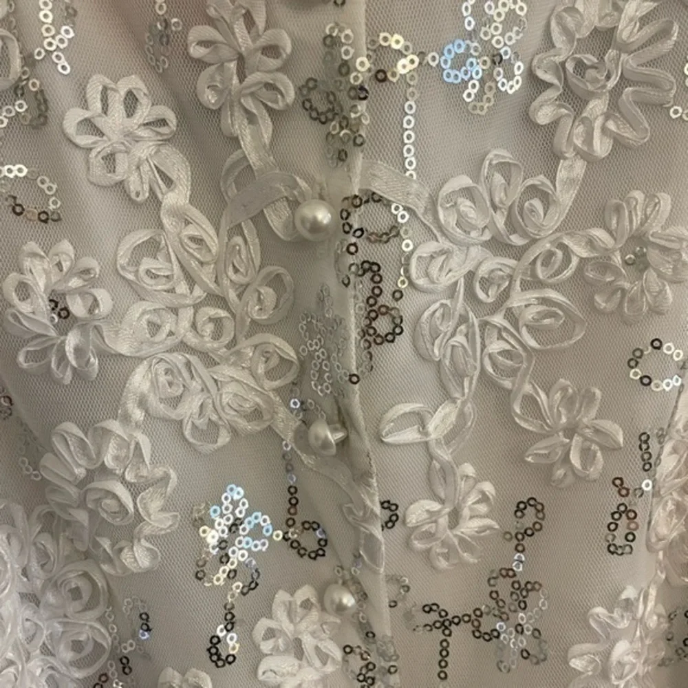Puppy and Julie white tulle sequin little girl party dress